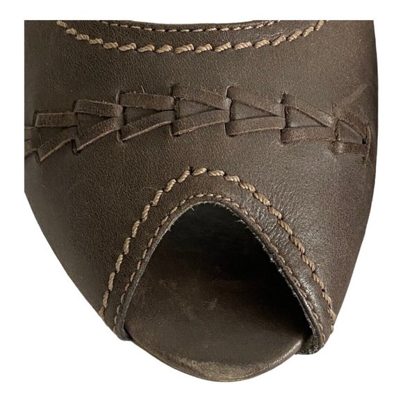 Ecco Womens Brown Leather Peep Toe Heel Pumps Comfort EU 39 Comfort Shoe - Picture 5 of 12